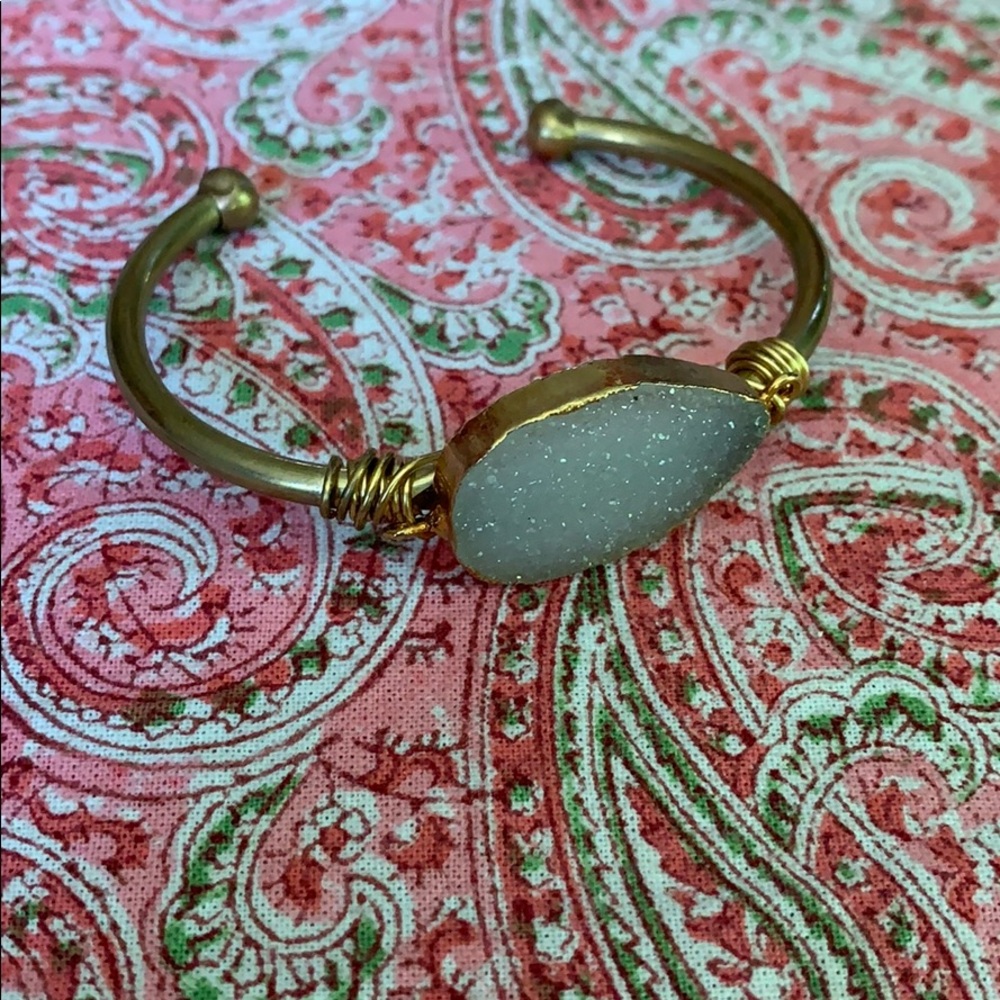 Druzy Wrap Cuff Bracelet | Adjustable